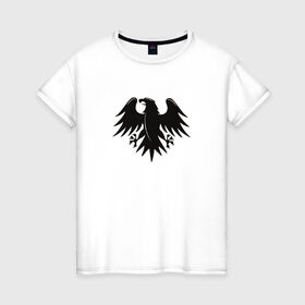 Женская футболка хлопок с принтом Орел в Курске, 100% хлопок | прямой крой, круглый вырез горловины, длина до линии бедер, слегка спущенное плечо | герб | минимализм | орел | птица | эмблема