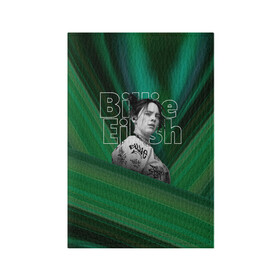 Обложка для паспорта матовая кожа с принтом Билли Айлиш в Курске, натуральная матовая кожа | размер 19,3 х 13,7 см; прозрачные пластиковые крепления | Тематика изображения на принте: bad guy | billie | billie eilish | billieeilish | билли | билли айлиш