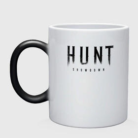 Кружка хамелеон с принтом HUNT: showdown черный в Курске, керамика | меняет цвет при нагревании, емкость 330 мл | hunt | hunt: showdown | showdown | охота | хант