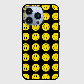 Чехол для iPhone 13 Pro с принтом Смайлики в Курске,  |  | emoji | smile | sticker | грусть | любовь | печаль | плачь | смайлики | стикеры | текстура | улыбка | эмоджи | эмодзи