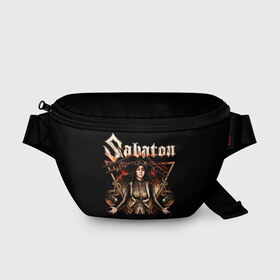 Поясная сумка 3D с принтом Sabaton в Курске, 100% полиэстер | плотная ткань, ремень с регулируемой длиной, внутри несколько карманов для мелочей, основное отделение и карман с обратной стороны сумки застегиваются на молнию | heavy metal | sabaton | группы | метал | музыка | сабатон | хэви метал