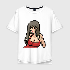 Мужская футболка хлопок Oversize с принтом Pixel art anime в Курске, 100% хлопок | свободный крой, круглый ворот, “спинка” длиннее передней части | anime | art | girl | manga | pixel | аниме | арт | девушка | манга | пиксель