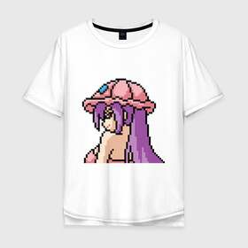 Мужская футболка хлопок Oversize с принтом Pixel art anime в Курске, 100% хлопок | свободный крой, круглый ворот, “спинка” длиннее передней части | anime | art | girl | manga | pixel | аниме | арт | девушка | манга | пиксель