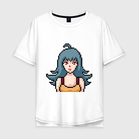 Мужская футболка хлопок Oversize с принтом Pixel art anime в Курске, 100% хлопок | свободный крой, круглый ворот, “спинка” длиннее передней части | anime | art | girl | manga | pixel | аниме | арт | девушка | манга | пиксель