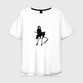 Мужская футболка хлопок Oversize с принтом Монро в Курске, 100% хлопок | свободный крой, круглый ворот, “спинка” длиннее передней части | death | девушка в платье | монстр | мэрилин монро | скелет | череп