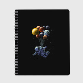 Тетрадь с принтом Space Travel в Курске, 100% бумага | 48 листов, плотность листов — 60 г/м2, плотность картонной обложки — 250 г/м2. Листы скреплены сбоку удобной пружинной спиралью. Уголки страниц и обложки скругленные. Цвет линий — светло-серый
 | Тематика изображения на принте: drift | drifting | float | floating | galaxy | milky | moon | planet | ship | space | spaceship | star | suit | surfing | to | travel | way | галктика | дрейф | звезда | корабль | космический | космонавт | космос | луна | млечный | планета | путешествие |