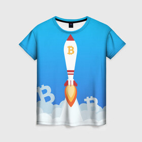 Женская футболка 3D с принтом БИТКОИН В КОСМОС в Курске, 100% полиэфир ( синтетическое хлопкоподобное полотно) | прямой крой, круглый вырез горловины, длина до линии бедер | bitcoin | blockchain | btc | cardano | crypto | ethereum | polkadot | tether | xrp | бинанс | биткоин | блокчейн | валюта | деньги | криптовалюта | майнер | майнинг | цифровая валюта | цифровое золото | эфир