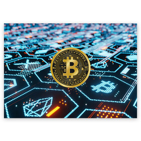 Поздравительная открытка с принтом БИТКОИН | BITCOIN в Курске, 100% бумага | плотность бумаги 280 г/м2, матовая, на обратной стороне линовка и место для марки
 | Тематика изображения на принте: bitcoin | blockchain | btc | cardano | crypto | ethereum | polkadot | tether | xrp | бинанс | биткоин | блокчейн | валюта | деньги | криптовалюта | майнер | майнинг | цифровая валюта | цифровое золото | эфир
