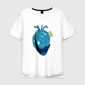 Мужская футболка хлопок Oversize с принтом Сердце художника в Курске, 100% хлопок | свободный крой, круглый ворот, “спинка” длиннее передней части | heart | van gogh | абстракция | ван гог | живопись | звездная ночь | искусство | картина | краски | медицина | органы | рисунок | сердечко | сердце | текстуры | художник