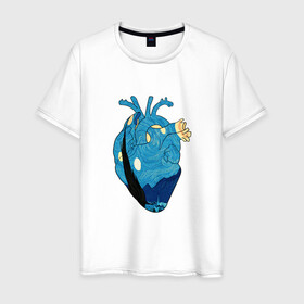 Мужская футболка хлопок с принтом Сердце художника в Курске, 100% хлопок | прямой крой, круглый вырез горловины, длина до линии бедер, слегка спущенное плечо. | heart | van gogh | абстракция | ван гог | живопись | звездная ночь | искусство | картина | краски | медицина | органы | рисунок | сердечко | сердце | текстуры | художник