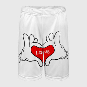 Детские спортивные шорты 3D с принтом люблю в Курске,  100% полиэстер
 | пояс оформлен широкой мягкой резинкой, ткань тянется
 | all you need is love | i love myself | love | love me | one love
