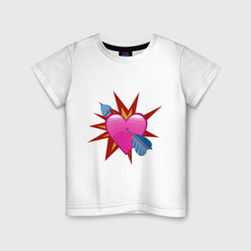 Детская футболка хлопок с принтом Это любовь в Курске, 100% хлопок | круглый вырез горловины, полуприлегающий силуэт, длина до линии бедер | амур | взрыв | влюбленность | любовь | мэрлоу | нравишься | сердечки | сердце | симпатия | слава | смайлик | стрела | эмодзи