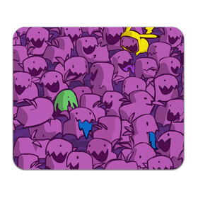 Коврик для мышки прямоугольный с принтом ПикачушкА в Курске, натуральный каучук | размер 230 х 185 мм; запечатка лицевой стороны | Тематика изображения на принте: purple | star crafts | зеленый | зубы | пикачу | уши | фиолетовый | чудики