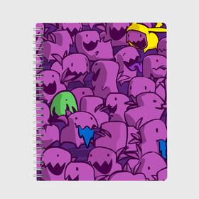 Тетрадь с принтом ПикачушкА в Курске, 100% бумага | 48 листов, плотность листов — 60 г/м2, плотность картонной обложки — 250 г/м2. Листы скреплены сбоку удобной пружинной спиралью. Уголки страниц и обложки скругленные. Цвет линий — светло-серый
 | Тематика изображения на принте: purple | star crafts | зеленый | зубы | пикачу | уши | фиолетовый | чудики
