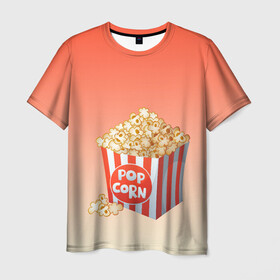 Мужская футболка 3D с принтом попкорн рисунок в Курске, 100% полиэфир | прямой крой, круглый вырез горловины, длина до линии бедер | вкусняшка | воздушная кукуруза | еда | кино | кинопросмотр | киносеанс | кинотеатр | попкорн