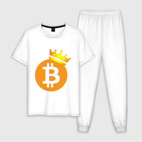 Мужская пижама хлопок с принтом BITCOIN KING | БИТКОИН  (Z) в Курске, 100% хлопок | брюки и футболка прямого кроя, без карманов, на брюках мягкая резинка на поясе и по низу штанин
 | binance coin | bitcoin | blockchain | btc | cardano | crypto | ethereum | litecoin | polkadot | tether | xrp | биткоин | блокчейн | валюта | деньги | криптовалюта | майнер | майнинг | цифровая валюта | цифровое золото | эфир