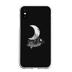 Чехол для iPhone XS Max матовый с принтом Moon Ship в Курске, Силикон | Область печати: задняя сторона чехла, без боковых панелей | drift | drifting | float | floating | galaxy | milky | moon | planet | ship | space | spaceship | star | suit | surfing | to | travel | way | галактика | дрейф | звезда | корабль | космический | космонавт | космос | луна | млечный | планета | путешествие 