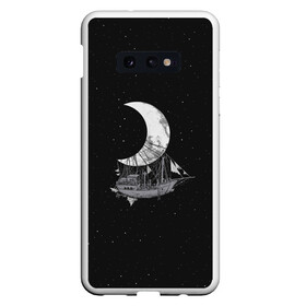 Чехол для Samsung S10E с принтом Moon Ship в Курске, Силикон | Область печати: задняя сторона чехла, без боковых панелей | drift | drifting | float | floating | galaxy | milky | moon | planet | ship | space | spaceship | star | suit | surfing | to | travel | way | галактика | дрейф | звезда | корабль | космический | космонавт | космос | луна | млечный | планета | путешествие 