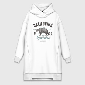 Платье-худи хлопок с принтом California в Курске,  |  | california | usa | горы | калифорния | медведь | республика