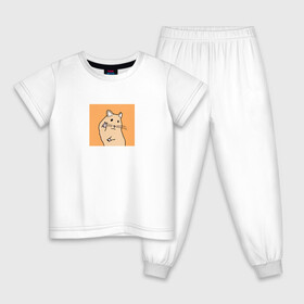 Детская пижама хлопок с принтом Хомяк (мем) в Курске, 100% хлопок |  брюки и футболка прямого кроя, без карманов, на брюках мягкая резинка на поясе и по низу штанин
 | mem | грызун | животные | мем | мышь | хомяк
