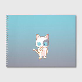 Альбом для рисования с принтом кот с мороженкой в Курске, 100% бумага
 | матовая бумага, плотность 200 мг. | Тематика изображения на принте: голубые глаза | кот | котенок | котик | кошак | мороженка | мороженко | мороженое | прямоходячий | рисунок | рожок