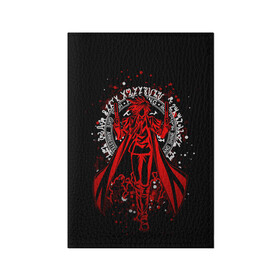 Обложка для паспорта матовая кожа с принтом Хеллсинг в Курске, натуральная матовая кожа | размер 19,3 х 13,7 см; прозрачные пластиковые крепления | alucard | anime | hellsing | алукард | аниме | вампир | комиксы | манга | хеллсинг