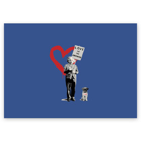 Поздравительная открытка с принтом Любовь это ответ | Banksy в Курске, 100% бумага | плотность бумаги 280 г/м2, матовая, на обратной стороне линовка и место для марки
 | Тематика изображения на принте: art | banksy | street art | арт | бэнкси | граффити | со смыслом | сосмыслом | стритарт