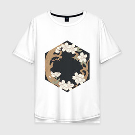 Мужская футболка хлопок Oversize с принтом Японский минимализм в Курске, 100% хлопок | свободный крой, круглый ворот, “спинка” длиннее передней части | Тематика изображения на принте: абстракция | азиатский | арт | минимализм | пейзаж | природа | рисунок | хипстер | японский
