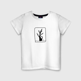 Детская футболка хлопок с принтом Безликий за деревом в Курске, 100% хлопок | круглый вырез горловины, полуприлегающий силуэт, длина до линии бедер | anime | аниме | безликий | каонаси | мультфильм | персонаж | унесенные призраками