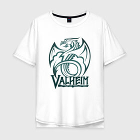 Мужская футболка хлопок Oversize с принтом Valheim Dragon в Курске, 100% хлопок | свободный крой, круглый ворот, “спинка” длиннее передней части | fantasy | mmo | valheim | valve | валхейм | вальхейм | викинги | выживалка | игра | королевская битва | ммо | ролевая игра | фэнтази