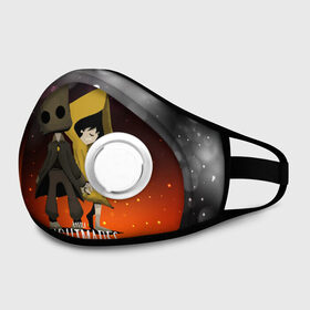 Маска из неопрена с принтом Little Nightmares 2 в Курске, неопрен 100% | Форма огибающая нос. Резинки для ушей с дополнительной резинкой на затылке. Клапан для выдоха для активного дыхания при занятиях спортом. Эластичный материал маски и окантовки для лучшего растяжения и прилегания маски.  | little nightmares | игра | страшилка | страшная игра | ужас | хоррор
