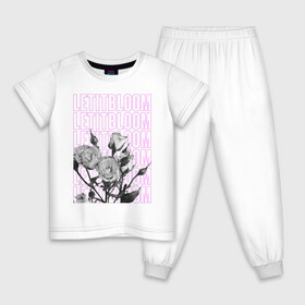 Детская пижама хлопок с принтом LETITBLOOM в Курске, 100% хлопок |  брюки и футболка прямого кроя, без карманов, на брюках мягкая резинка на поясе и по низу штанин
 | 8 марта | весна | девушке | женский | мама | подарок | топ | тренд | феминизм | цветы