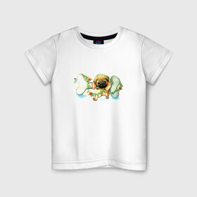 Детская футболка хлопок с принтом Собака в Курске, 100% хлопок | круглый вырез горловины, полуприлегающий силуэт, длина до линии бедер | косточка | милота | собака | собачка | щенок | щеночек