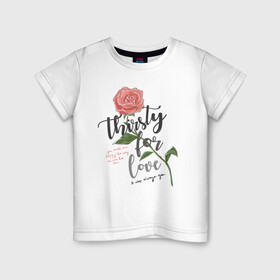 Детская футболка хлопок с принтом Роза  в Курске, 100% хлопок | круглый вырез горловины, полуприлегающий силуэт, длина до линии бедер | 8 марта | весна | девушке | женский | мама | подарок | топ | тренд | феминизм | цветы