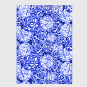 Скетчбук с принтом Голубые и синие розы в Курске, 100% бумага
 | 48 листов, плотность листов — 100 г/м2, плотность картонной обложки — 250 г/м2. Листы скреплены сверху удобной пружинной спиралью | Тематика изображения на принте: blue | flora | floral | flower | flowers | romantic | rose | roses | violet | букет роз | букет цветов | бутон | бутоны | день женщин | для девушек | для женщин | женский день | праздник | роза | романтика | садовая роза | флора