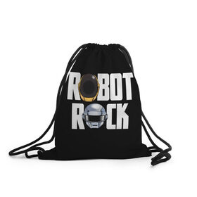 Рюкзак-мешок 3D с принтом Robot Rock в Курске, 100% полиэстер | плотность ткани — 200 г/м2, размер — 35 х 45 см; лямки — толстые шнурки, застежка на шнуровке, без карманов и подкладки | cyberpunk | daft | daftpunk | electronic | get | guy | guy manuel | human | lucky | music | punk | robot | rock | thomas | дафт | дафтпанк | киберпанк | музыка | ню диско | панк | робот | рок | техно | томас | электро | электроник рок