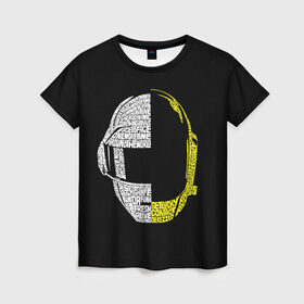 Женская футболка 3D с принтом Daft Punk в Курске, 100% полиэфир ( синтетическое хлопкоподобное полотно) | прямой крой, круглый вырез горловины, длина до линии бедер | cyberpunk | daft | daftpunk | electronic | get | guy | guy manuel | human | lucky | music | punk | robot | rock | thomas | дафт | дафтпанк | киберпанк | музыка | ню диско | панк | робот | рок | техно | томас | электро | электроник рок
