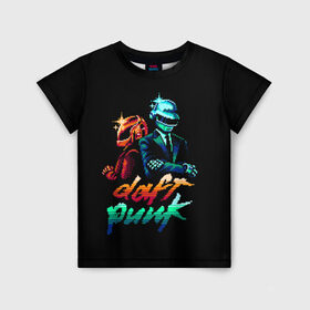 Детская футболка 3D с принтом Daft Punk в Курске, 100% гипоаллергенный полиэфир | прямой крой, круглый вырез горловины, длина до линии бедер, чуть спущенное плечо, ткань немного тянется | Тематика изображения на принте: cyberpunk | daft | daftpunk | electronic | get | guy | guy manuel | human | lucky | music | punk | robot | rock | thomas | дафт | дафтпанк | киберпанк | музыка | ню диско | панк | робот | рок | техно | томас | электро | электроник рок