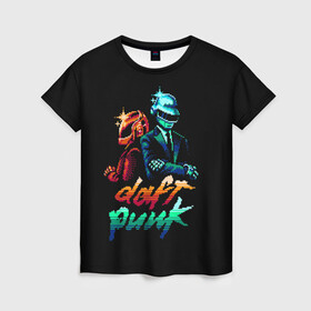 Женская футболка 3D с принтом Daft Punk в Курске, 100% полиэфир ( синтетическое хлопкоподобное полотно) | прямой крой, круглый вырез горловины, длина до линии бедер | cyberpunk | daft | daftpunk | electronic | get | guy | guy manuel | human | lucky | music | punk | robot | rock | thomas | дафт | дафтпанк | киберпанк | музыка | ню диско | панк | робот | рок | техно | томас | электро | электроник рок