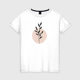 Женская футболка хлопок с принтом Flowers в Курске, 100% хлопок | прямой крой, круглый вырез горловины, длина до линии бедер, слегка спущенное плечо | flo | flowers | растения | флористика | цветение | цветы