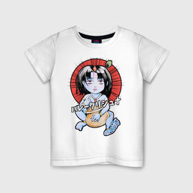 Детская футболка хлопок с принтом Маленький Кришна в Курске, 100% хлопок | круглый вырез горловины, полуприлегающий силуэт, длина до линии бедер | аниме | индуизм | кришна | милый | харе кришна | япония | японский
