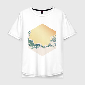 Мужская футболка хлопок Oversize с принтом Минималистичный арт природа в Курске, 100% хлопок | свободный крой, круглый ворот, “спинка” длиннее передней части | Тематика изображения на принте: абстракция | азиатский | арт | минимализм | пейзаж | природа | рисунок | хипстер | японский