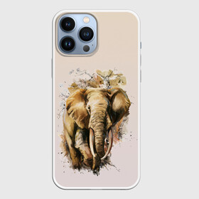Чехол для iPhone 13 Pro Max с принтом акварельный слон брызги в Курске,  |  | акварель | акварельный | арт | бивни | брызги | животное | зверь | краска | природа | разводы | рисунок | хобот