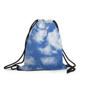 Рюкзак-мешок 3D с принтом ОБЛАКА в Курске, 100% полиэстер | плотность ткани — 200 г/м2, размер — 35 х 45 см; лямки — толстые шнурки, застежка на шнуровке, без карманов и подкладки | голубое небо | небо | небо паттерн | нежное небо | облака | синее небо | синий | тучи