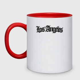 Кружка двухцветная с принтом Los Angeles в Курске, керамика | объем — 330 мл, диаметр — 80 мм. Цветная ручка и кайма сверху, в некоторых цветах — вся внутренняя часть | 4 | 5 | five | games | grand theft auto | gta | gta v | los santos | online | rockstar | san andreas | великое авто воровство | гта | гташка | игры | логотип | лос сантос | майкл | мафия | ограбление | онлайн | пеф | рокстар | самп | сан андреас 