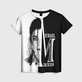 Женская футболка 3D с принтом Майкл Джексон в Курске, 100% полиэфир ( синтетическое хлопкоподобное полотно) | прямой крой, круглый вырез горловины, длина до линии бедер | бог танца | красивый звук | милый и очаровательный | самый популярный певец в мире