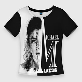 Женская футболка 3D Slim с принтом Майкл Джексон в Курске,  |  | бог танца | красивый звук | милый и очаровательный | самый популярный певец в мире