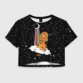 Женская футболка Crop-top 3D с принтом Львица (Знак Зодиака Лев) в Курске, 100% полиэстер | круглая горловина, длина футболки до линии талии, рукава с отворотами | alien | earth | galaxy | star | астрономия | вселенная | животные | звезда | земля | космос | лев | луна | львица | наса | облака | паттерн | планета | радуга | текстура
