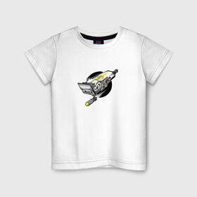Детская футболка хлопок с принтом Барбершоп в Курске, 100% хлопок | круглый вырез горловины, полуприлегающий силуэт, длина до линии бедер | акула | барбершоп | зубастик | машинка для стрижки волос | ракета | рисунок