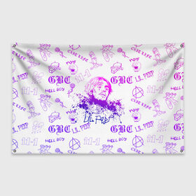 Флаг-баннер с принтом LIL PEEP в Курске, 100% полиэстер | размер 67 х 109 см, плотность ткани — 95 г/м2; по краям флага есть четыре люверса для крепления | lil peep | lil prince | pink | зарубежная музыка | лил пип | маленький принц